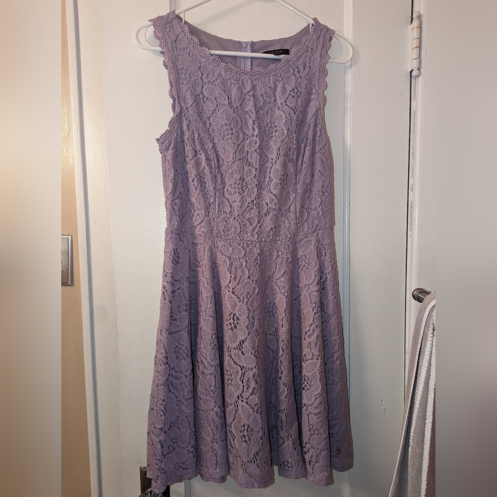 Lavender lace cocktail dress